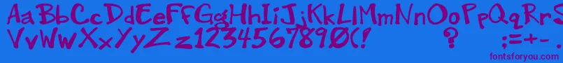 Greenwood-Schriftart – Violette Schriften auf blauem Hintergrund