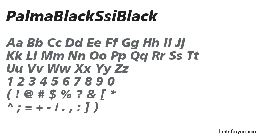 A fonte PalmaBlackSsiBlack – alfabeto, números, caracteres especiais