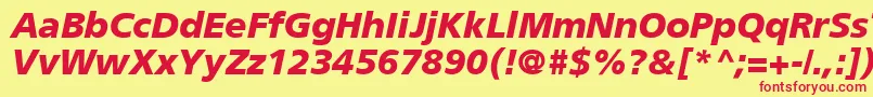 PalmaBlackSsiBlack Font – Red Fonts on Yellow Background