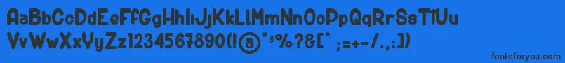 BigCarShortGun Font – Black Fonts on Blue Background