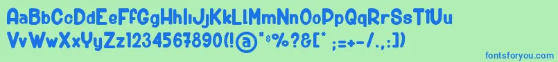 BigCarShortGun Font – Blue Fonts on Green Background