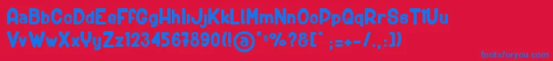 BigCarShortGun Font – Blue Fonts on Red Background