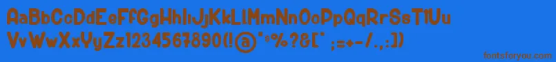 BigCarShortGun Font – Brown Fonts on Blue Background