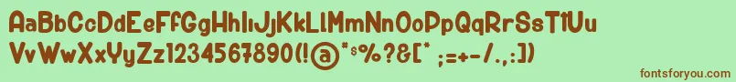 BigCarShortGun Font – Brown Fonts on Green Background
