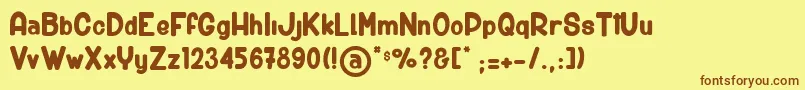 BigCarShortGun Font – Brown Fonts on Yellow Background