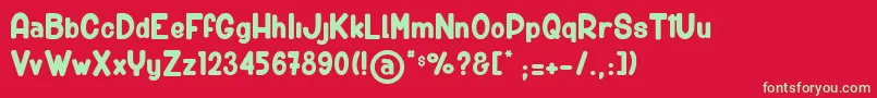 BigCarShortGun Font – Green Fonts on Red Background