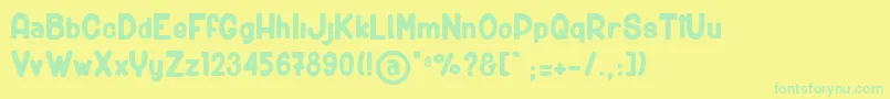 BigCarShortGun Font – Green Fonts on Yellow Background