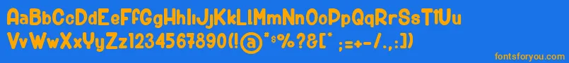 BigCarShortGun Font – Orange Fonts on Blue Background