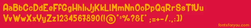 BigCarShortGun Font – Orange Fonts on Red Background