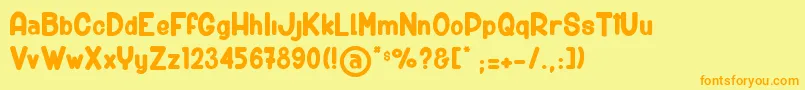 BigCarShortGun Font – Orange Fonts on Yellow Background