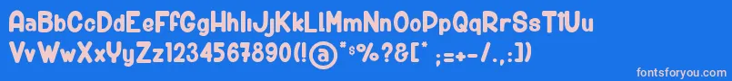 BigCarShortGun Font – Pink Fonts on Blue Background