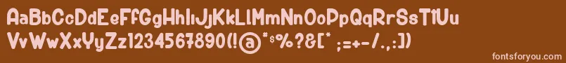 BigCarShortGun Font – Pink Fonts on Brown Background