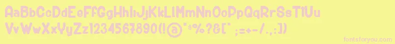 BigCarShortGun Font – Pink Fonts on Yellow Background
