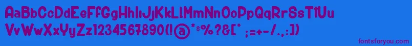 BigCarShortGun Font – Purple Fonts on Blue Background