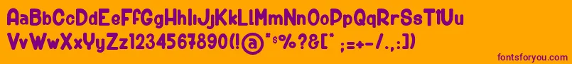 BigCarShortGun Font – Purple Fonts on Orange Background