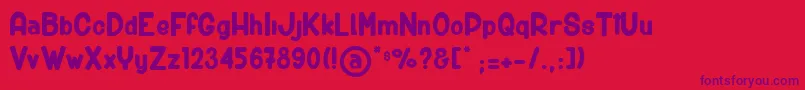 BigCarShortGun Font – Purple Fonts on Red Background