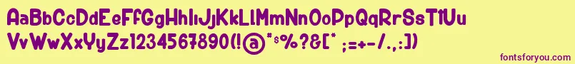 BigCarShortGun Font – Purple Fonts on Yellow Background