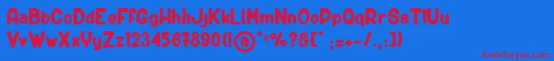 BigCarShortGun Font – Red Fonts on Blue Background