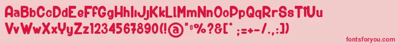 BigCarShortGun Font – Red Fonts on Pink Background