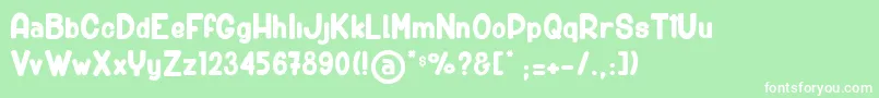 BigCarShortGun Font – White Fonts on Green Background
