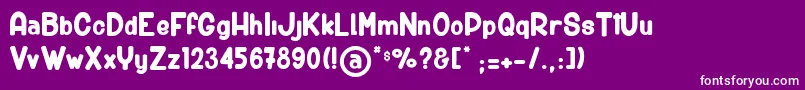 BigCarShortGun Font – White Fonts on Purple Background