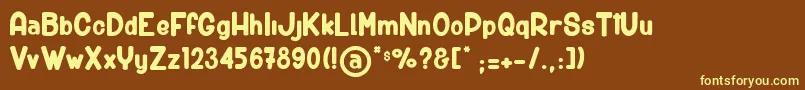 BigCarShortGun Font – Yellow Fonts on Brown Background