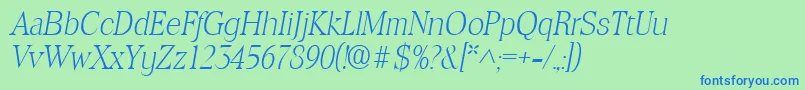ToledolhItalic Font – Blue Fonts on Green Background