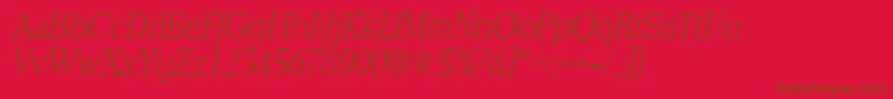 ToledolhItalic Font – Brown Fonts on Red Background