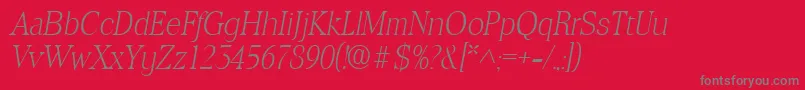 ToledolhItalic Font – Gray Fonts on Red Background