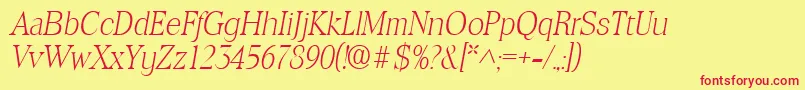 ToledolhItalic Font – Red Fonts on Yellow Background