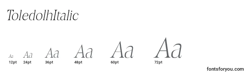 ToledolhItalic Font Sizes