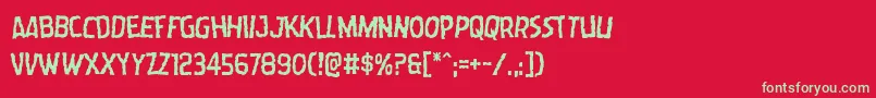 Wormcuisinelean Font – Green Fonts on Red Background