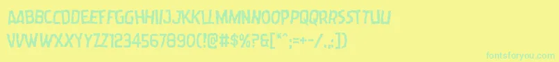Wormcuisinelean-fontti – vihreät fontit keltaisella taustalla
