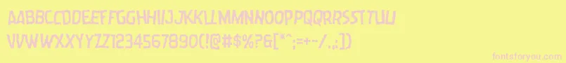 Wormcuisinelean-fontti – vaaleanpunaiset fontit keltaisella taustalla