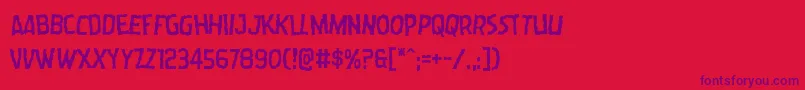 Wormcuisinelean Font – Purple Fonts on Red Background