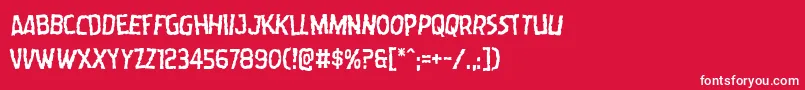 フォントWormcuisinelean – 赤い背景に白い文字