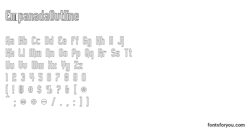 Czcionka EmpanadaOutline – alfabet, cyfry, specjalne znaki