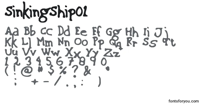 A fonte SinkingShip01 – alfabeto, números, caracteres especiais