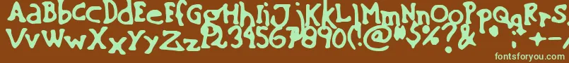 SinkingShip01 Font – Green Fonts on Brown Background