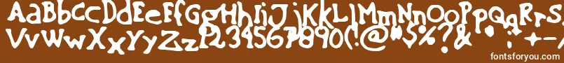 SinkingShip01-fontti – valkoiset fontit ruskealla taustalla