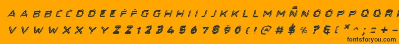 Шрифт Secretfilesiiital – чёрные шрифты на оранжевом фоне