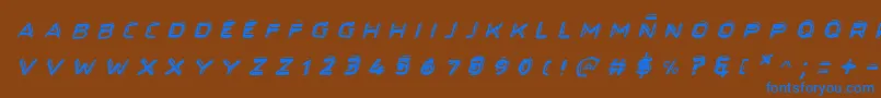 フォントSecretfilesiiital – 茶色の背景に青い文字
