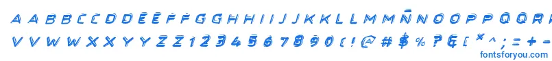 フォントSecretfilesiiital – 白い背景に青い文字