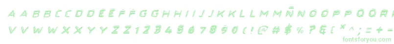 フォントSecretfilesiiital – 白い背景に緑のフォント