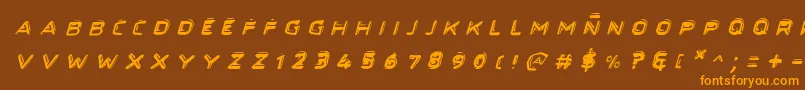 フォントSecretfilesiiital – オレンジ色の文字が茶色の背景にあります。