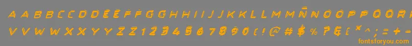 フォントSecretfilesiiital – オレンジの文字は灰色の背景にあります。