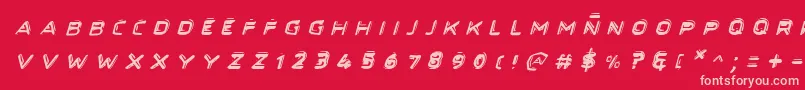 Secretfilesiiital Font – Pink Fonts on Red Background