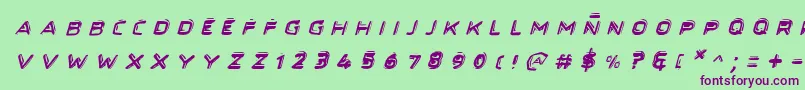 Шрифт Secretfilesiiital – фиолетовые шрифты на зелёном фоне
