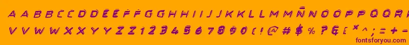 Secretfilesiiital-Schriftart – Violette Schriften auf orangefarbenem Hintergrund
