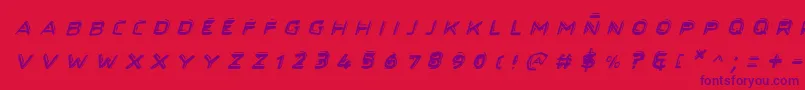 フォントSecretfilesiiital – 赤い背景に紫のフォント